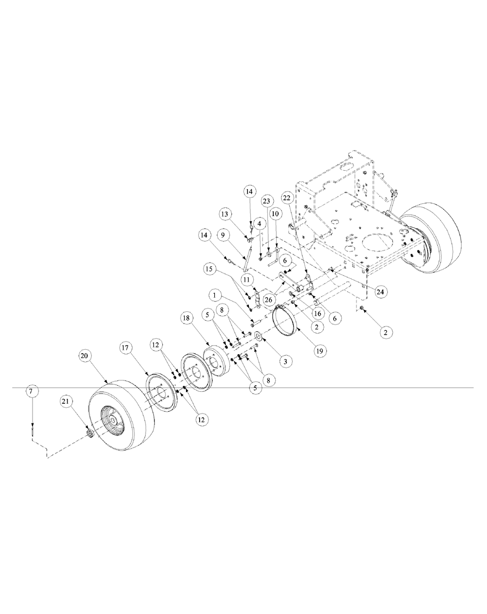 Brake Assembly Standard Track Diagram and Parts List for GF1748 55AE234M150-WAM Cub Cadet Lawn Mower